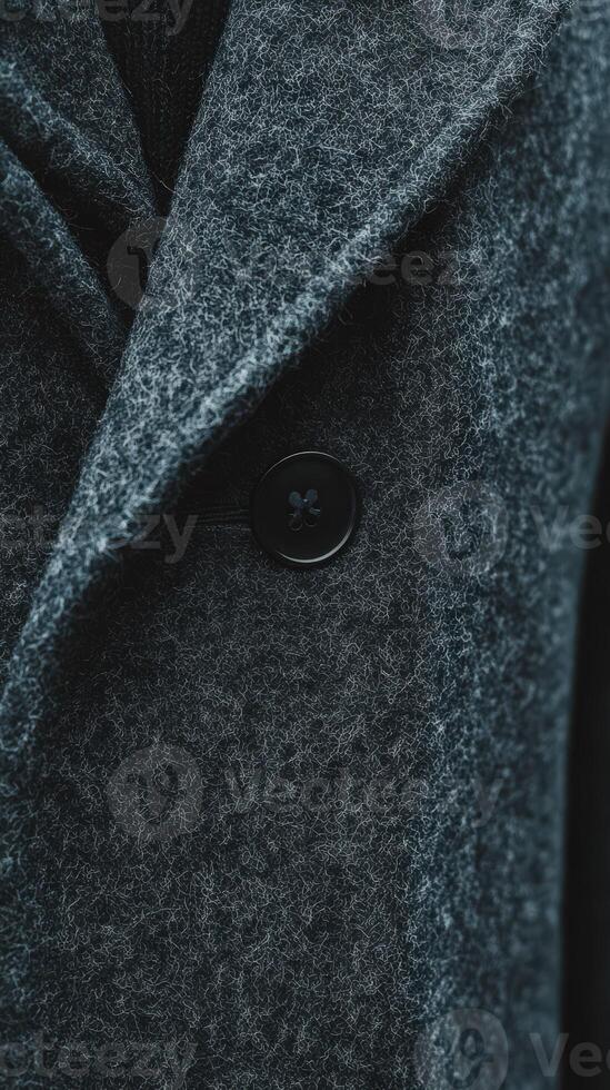A close up of a dark grey coat photo