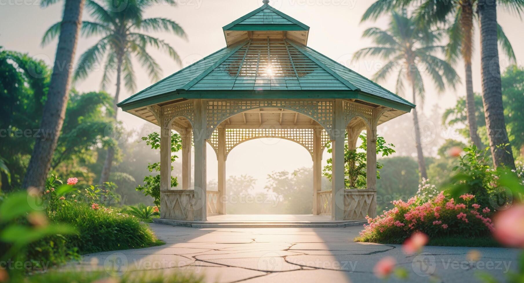 Gazebo in the garden photo