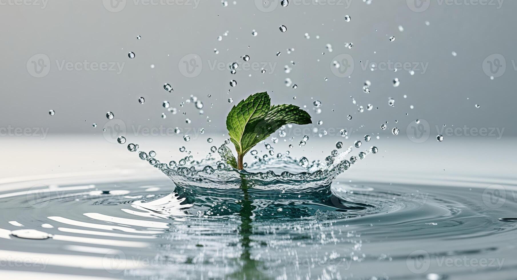 A plant is splashing water into the air photo