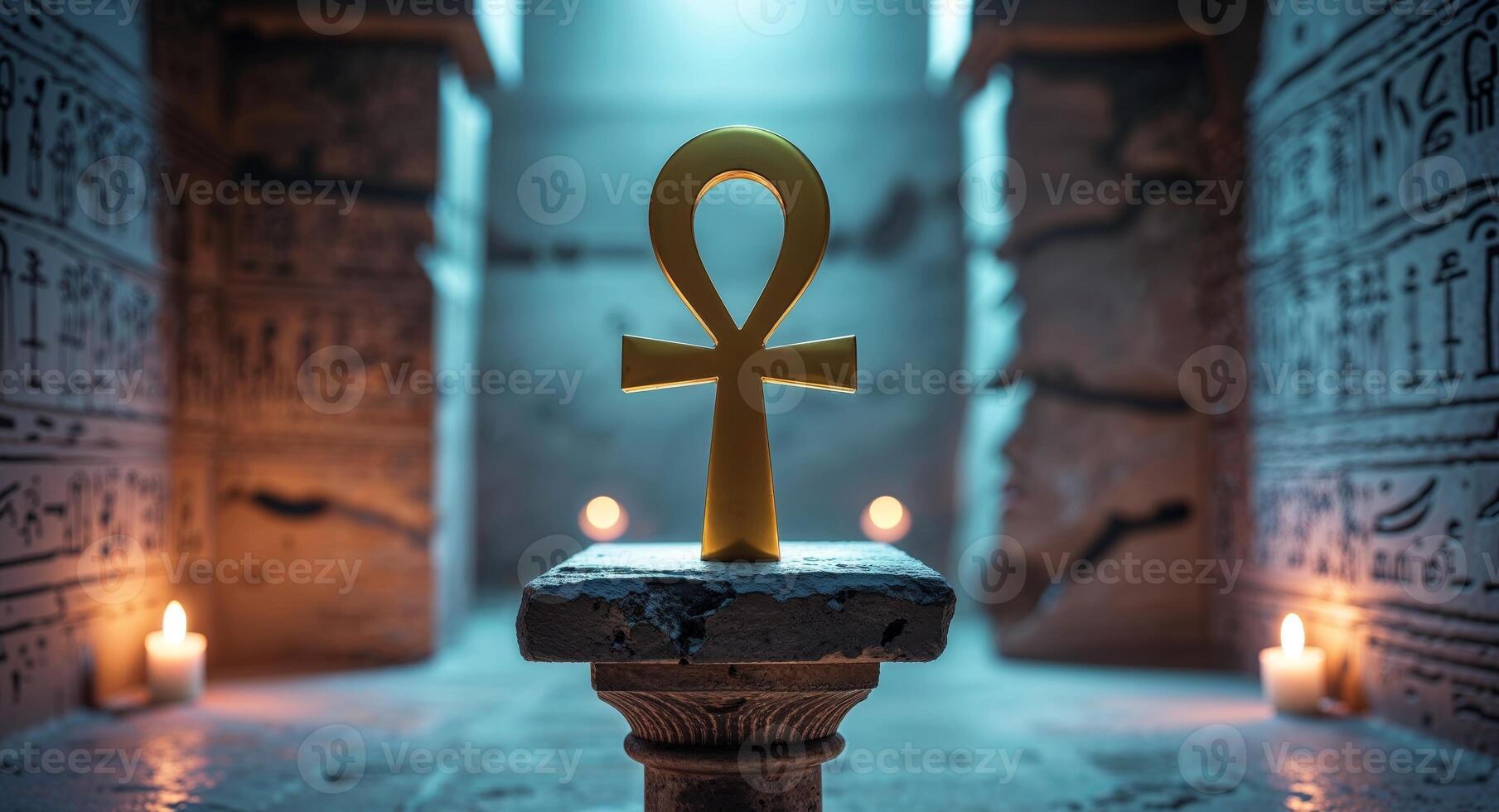 The symbol of life deep in the ancient tomb photo