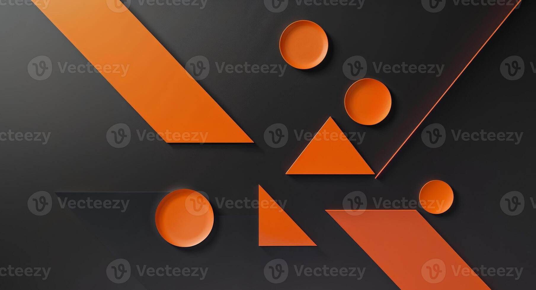 a black and orange abstract background with geometric shapes. photo
