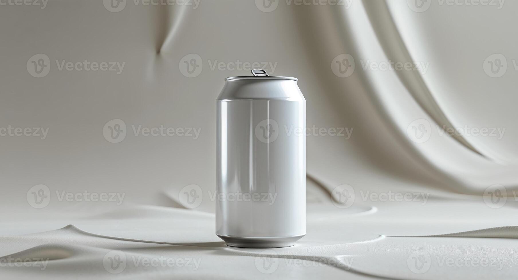 A white blank soda can on a neutral background photo