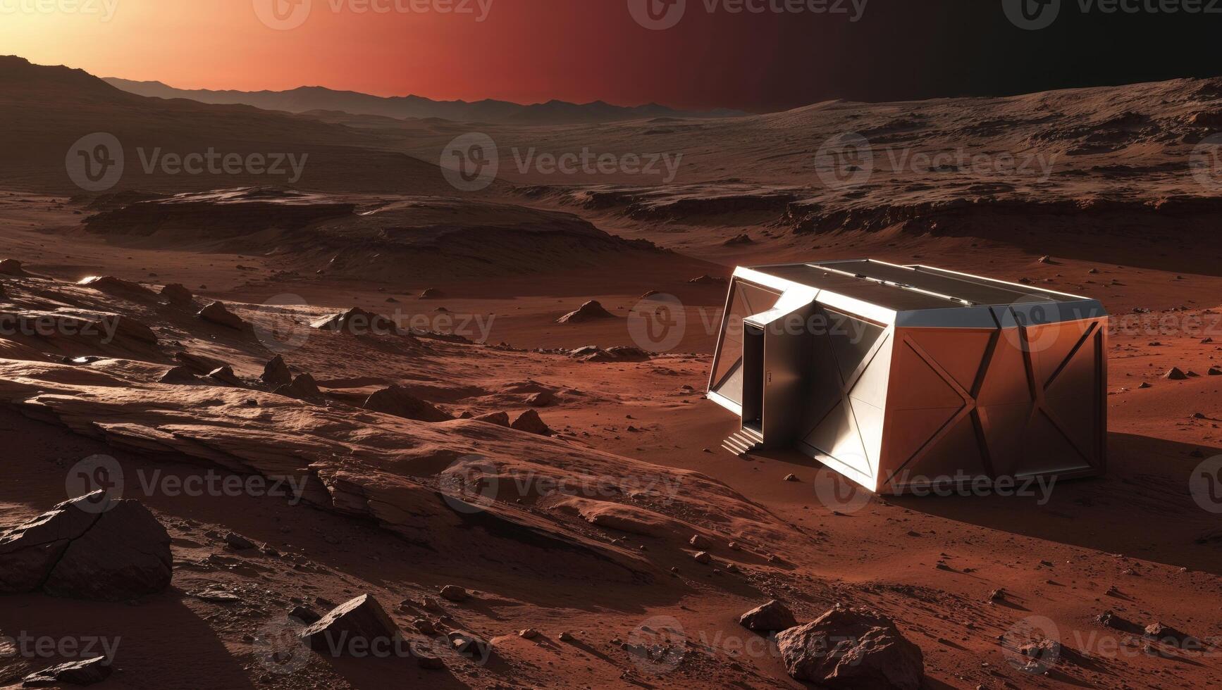 A small cabin on the surface of mars photo