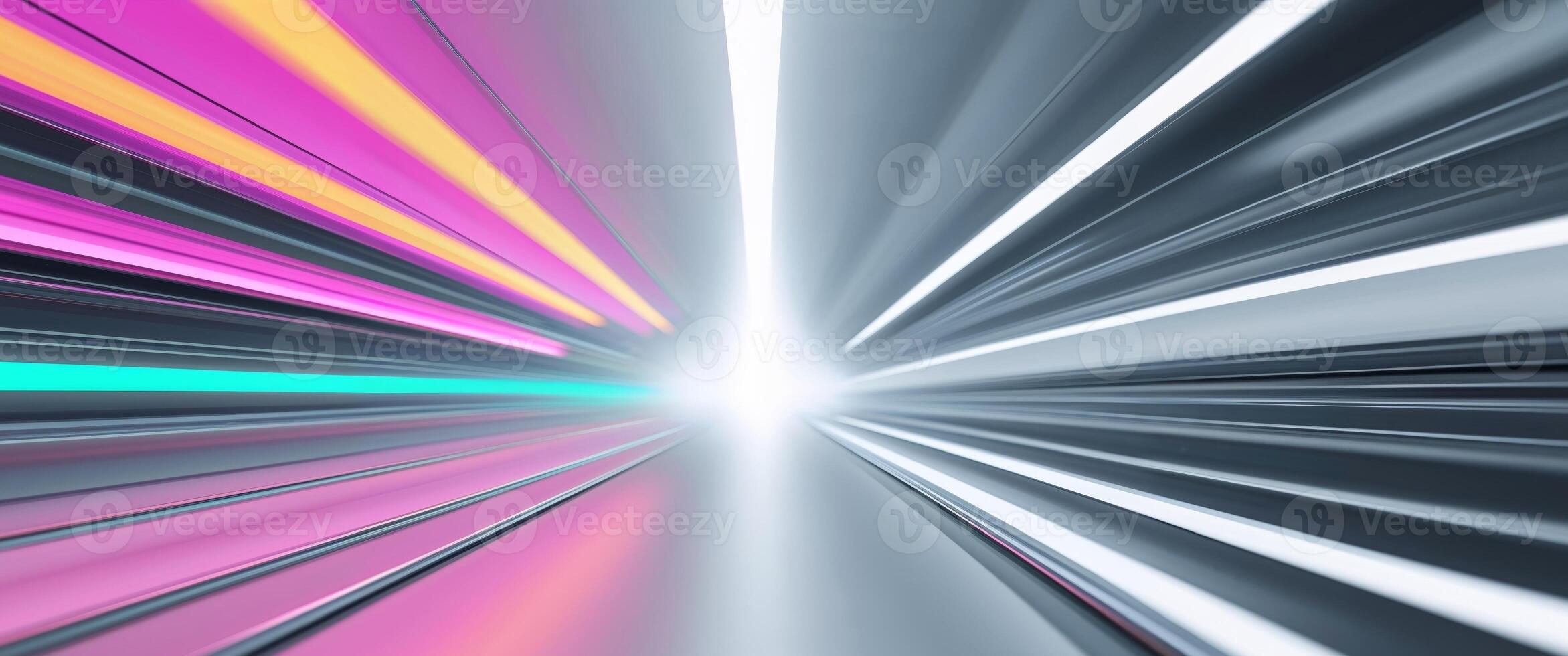 Abstract light speed background with colorful lights photo