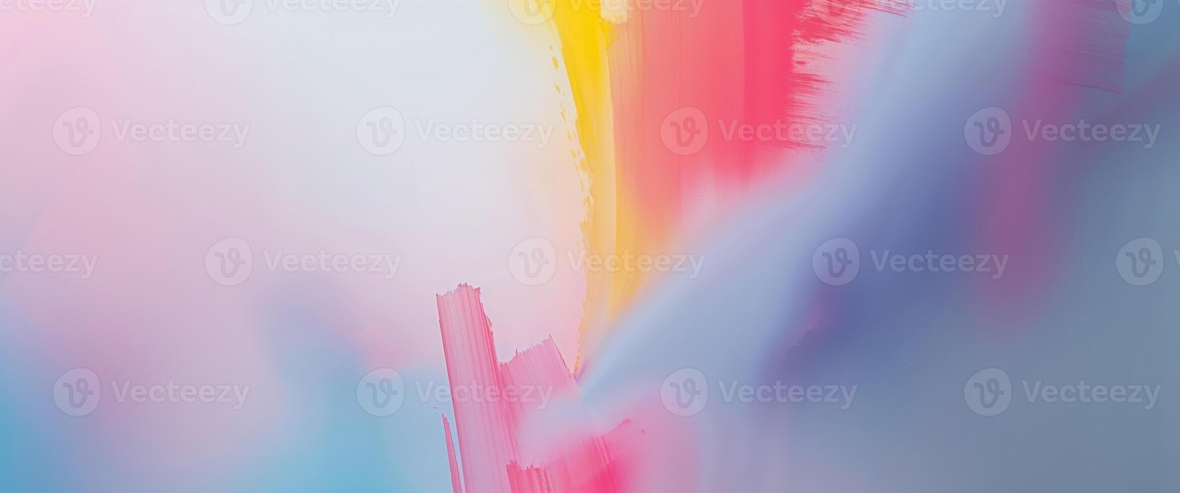 A colorful abstract painting with a blue, yellow and pink background photo