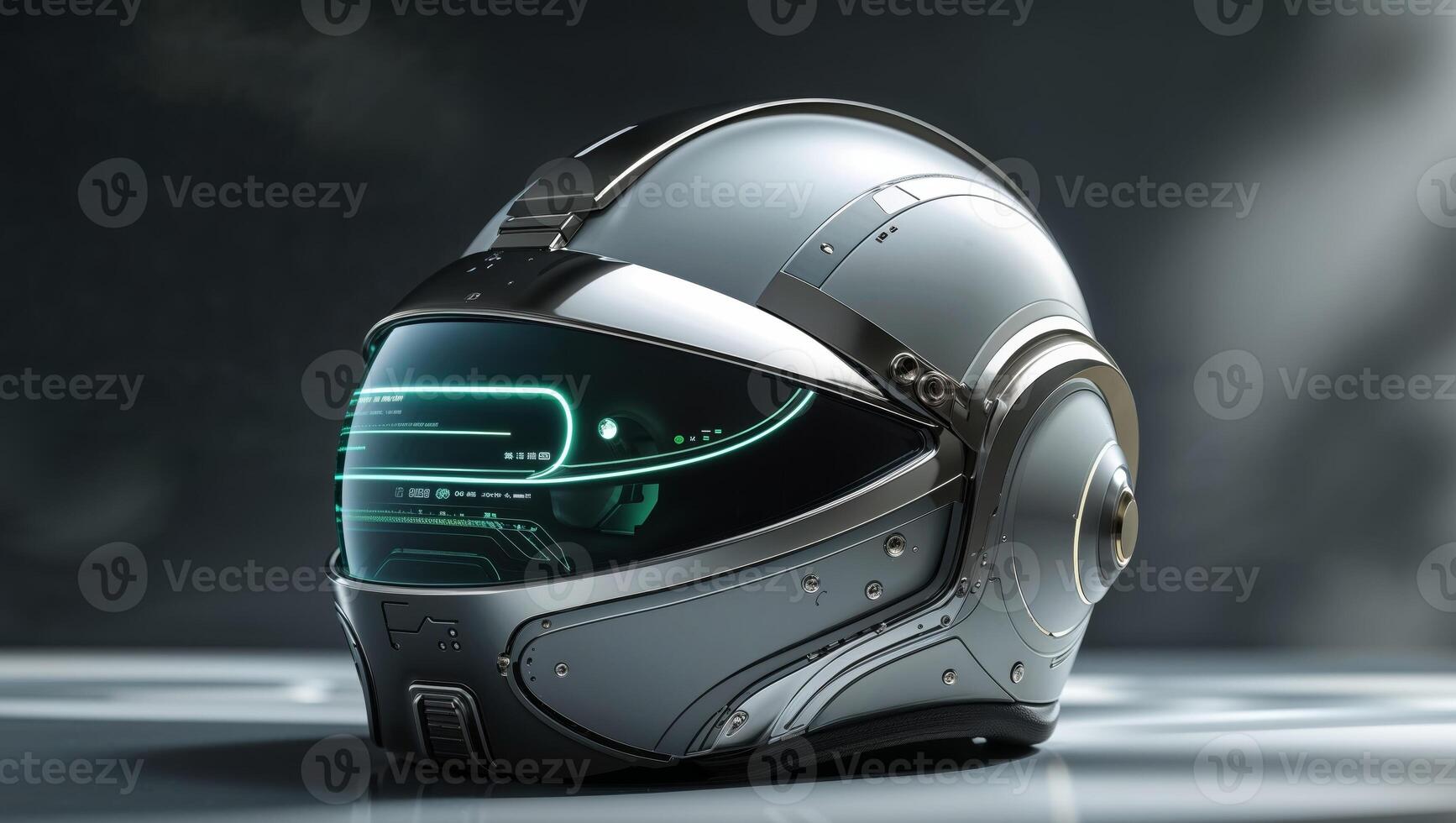Futuristic Military Helmet with Advanced Display photo