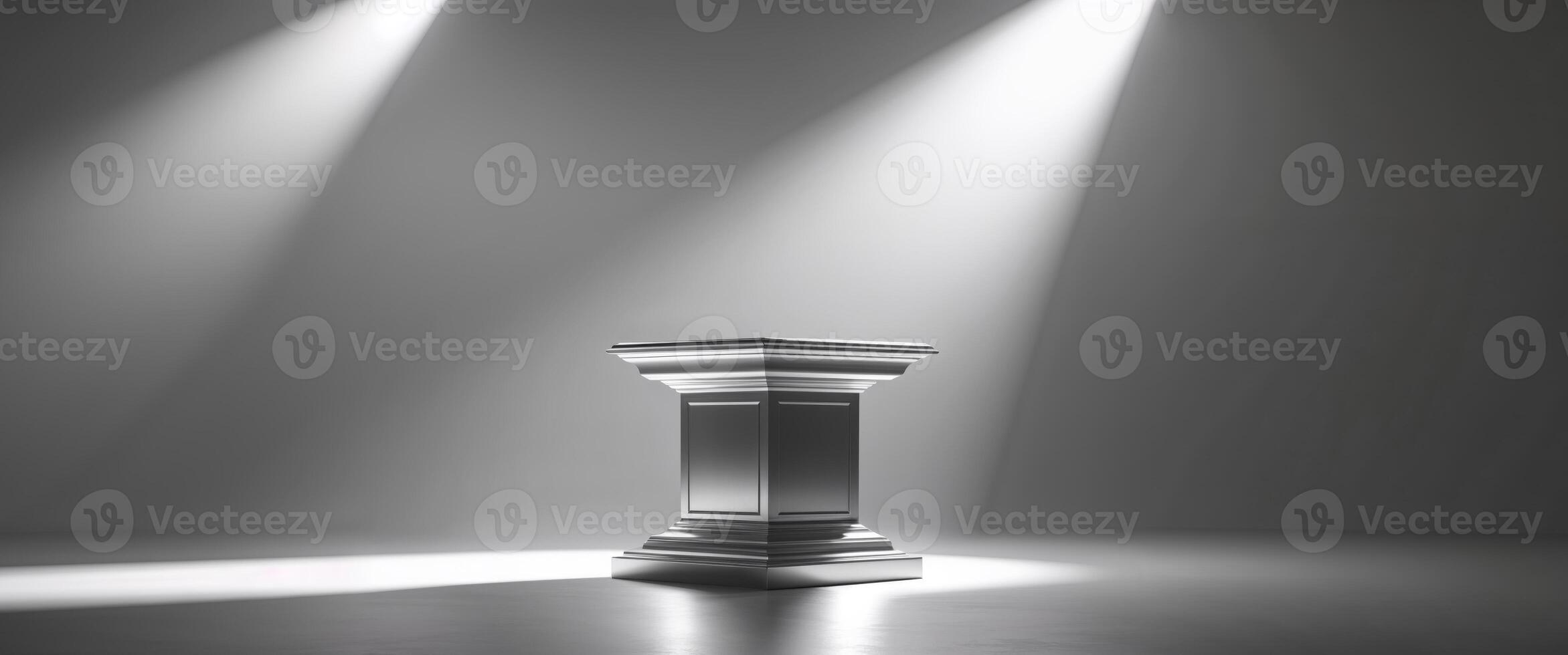 A podium with spotlight shining on it photo