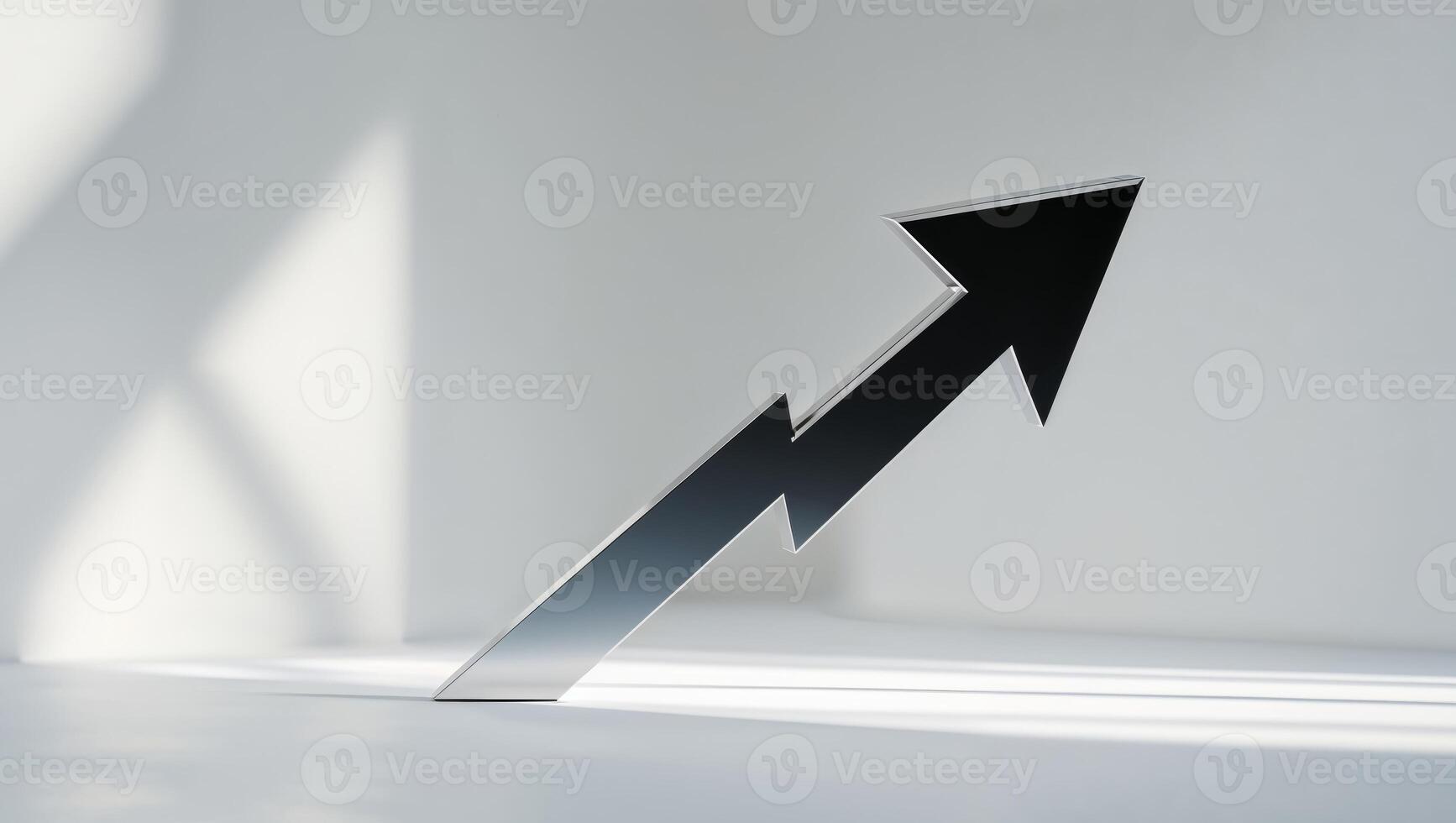 An arrow pointing upward on a white surface photo