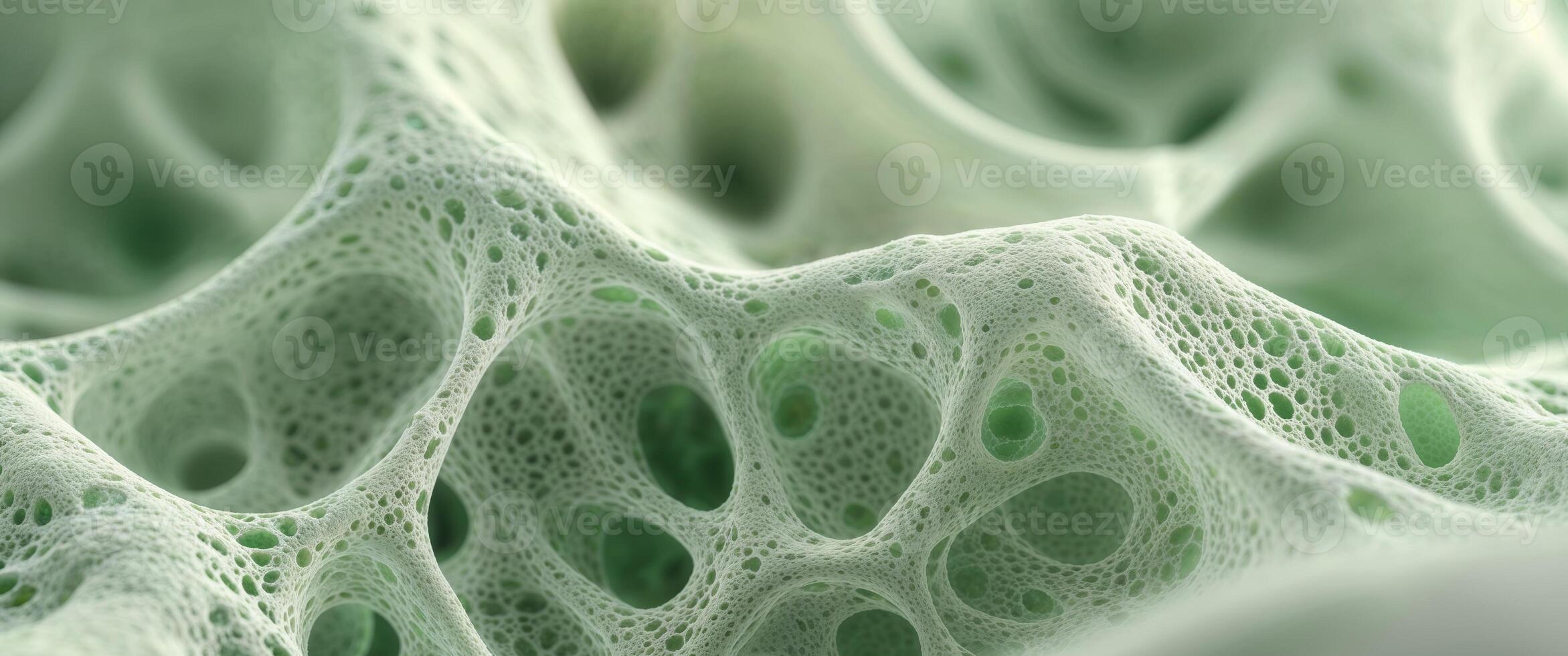 A close up of a green foam with bubbles photo