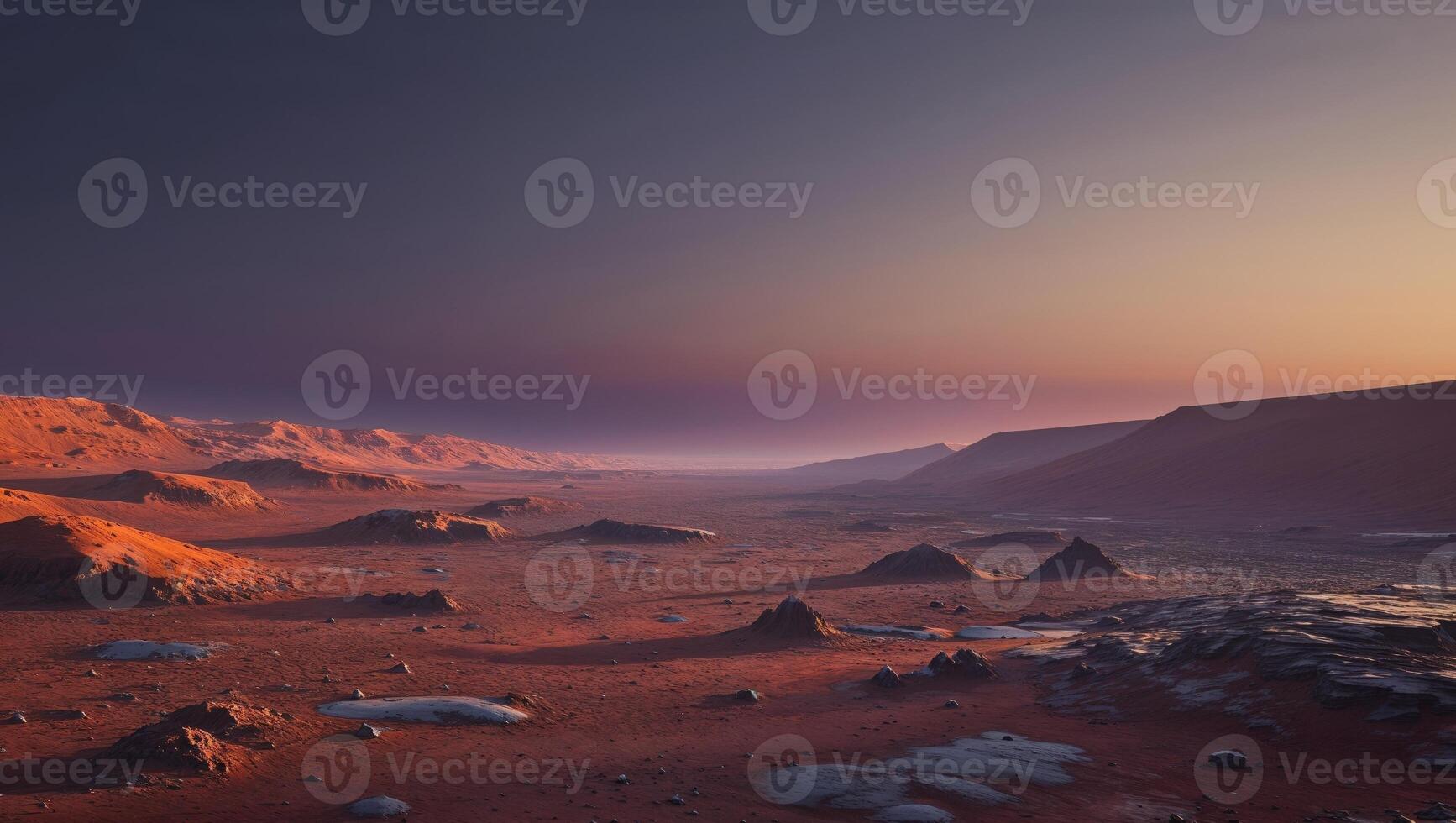 An artist's rendering of the red planet mars photo