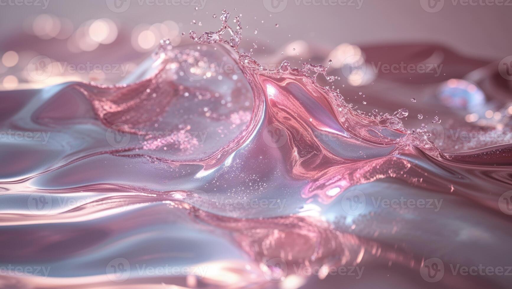 A pink liquid is splashing on a surface photo