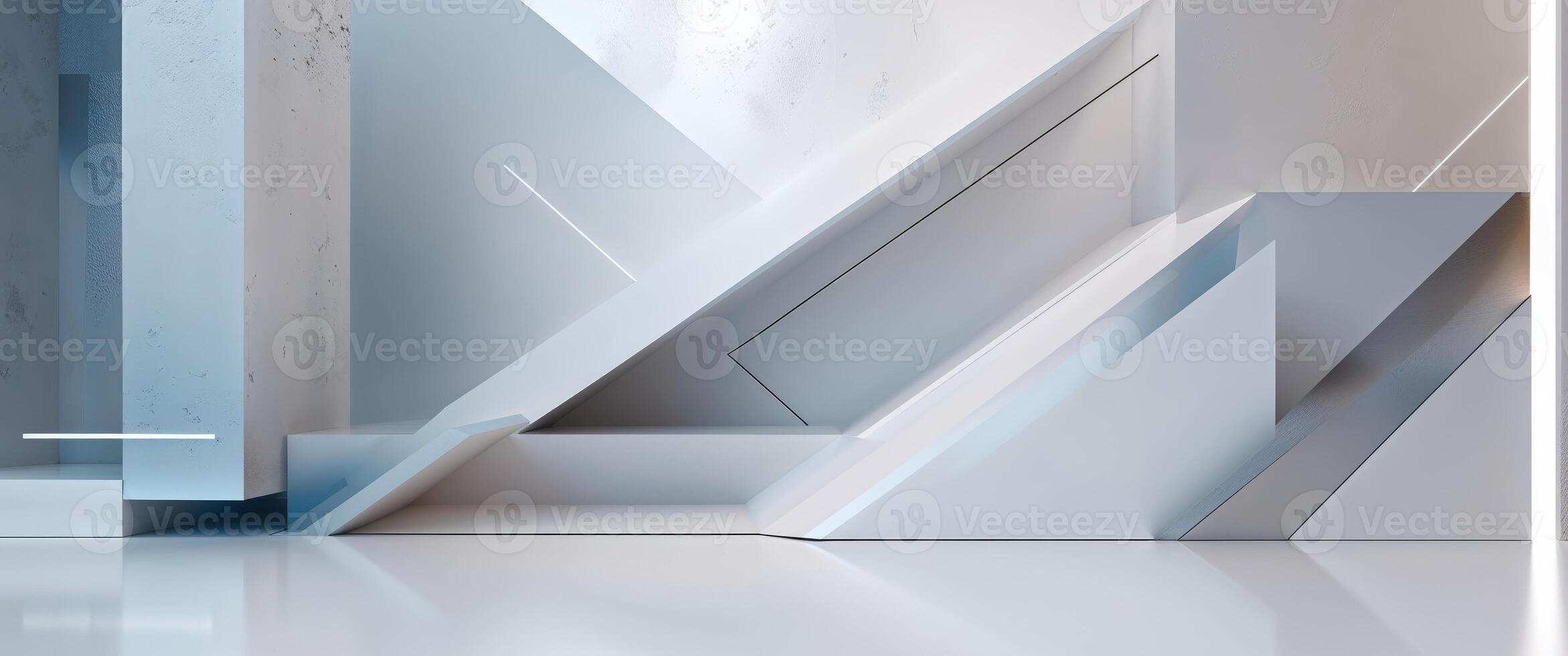 A white room with a white wall and a white floor photo