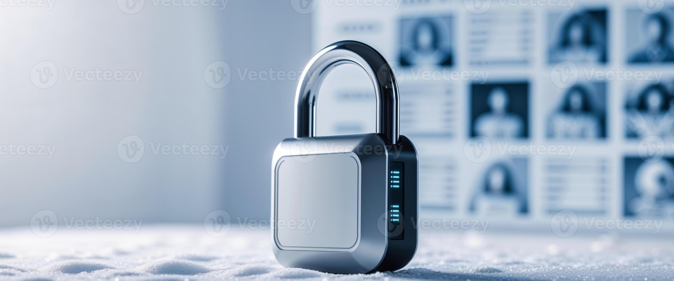 A digital lock securing access to electronic health records. photo