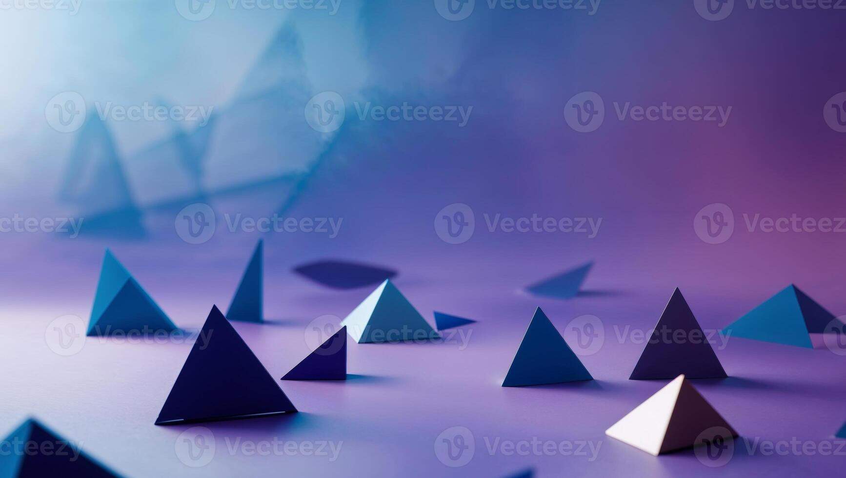 Blue and purple background with a lot of triangles. photo