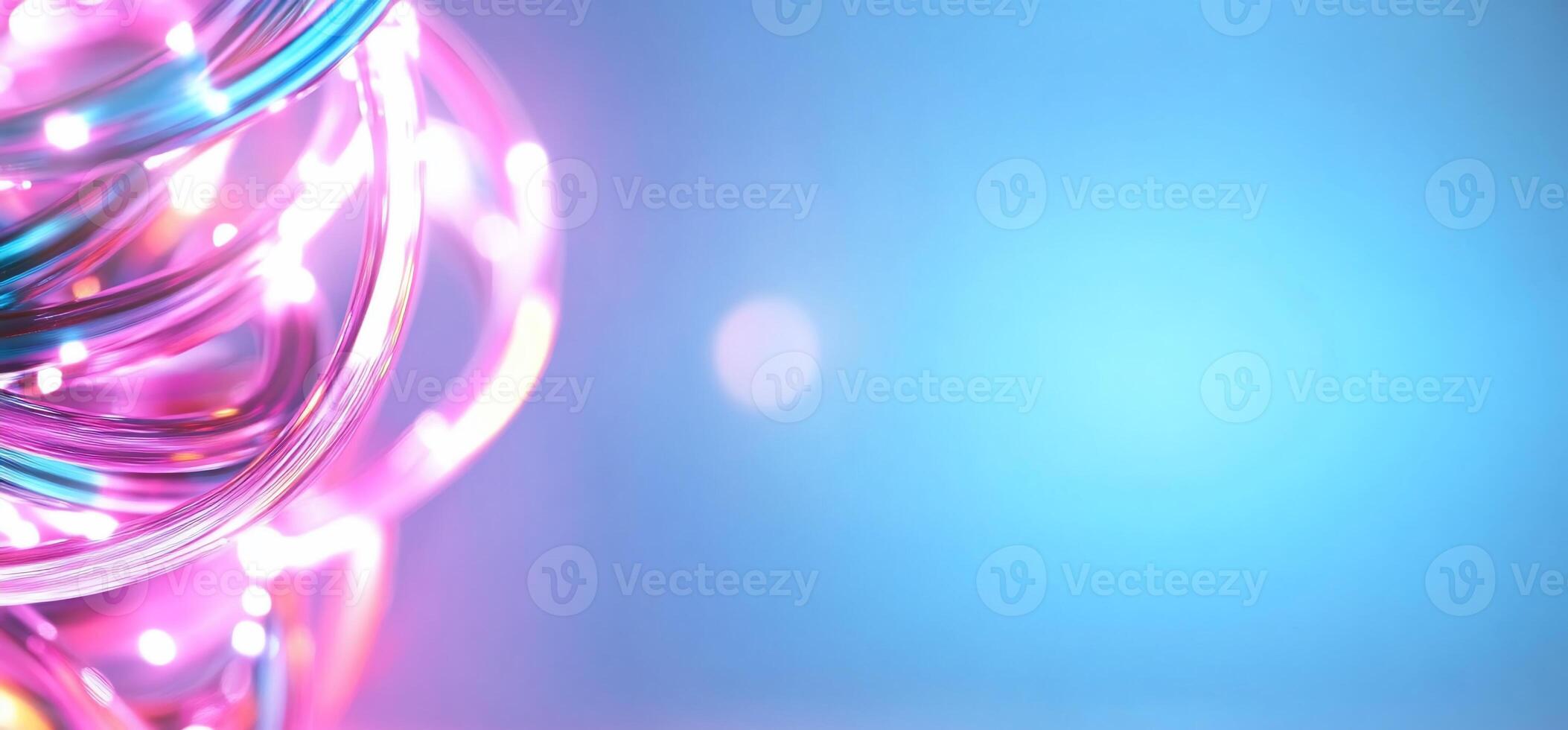 Abstract composition of colorful lights and swirls against a gradient background. photo