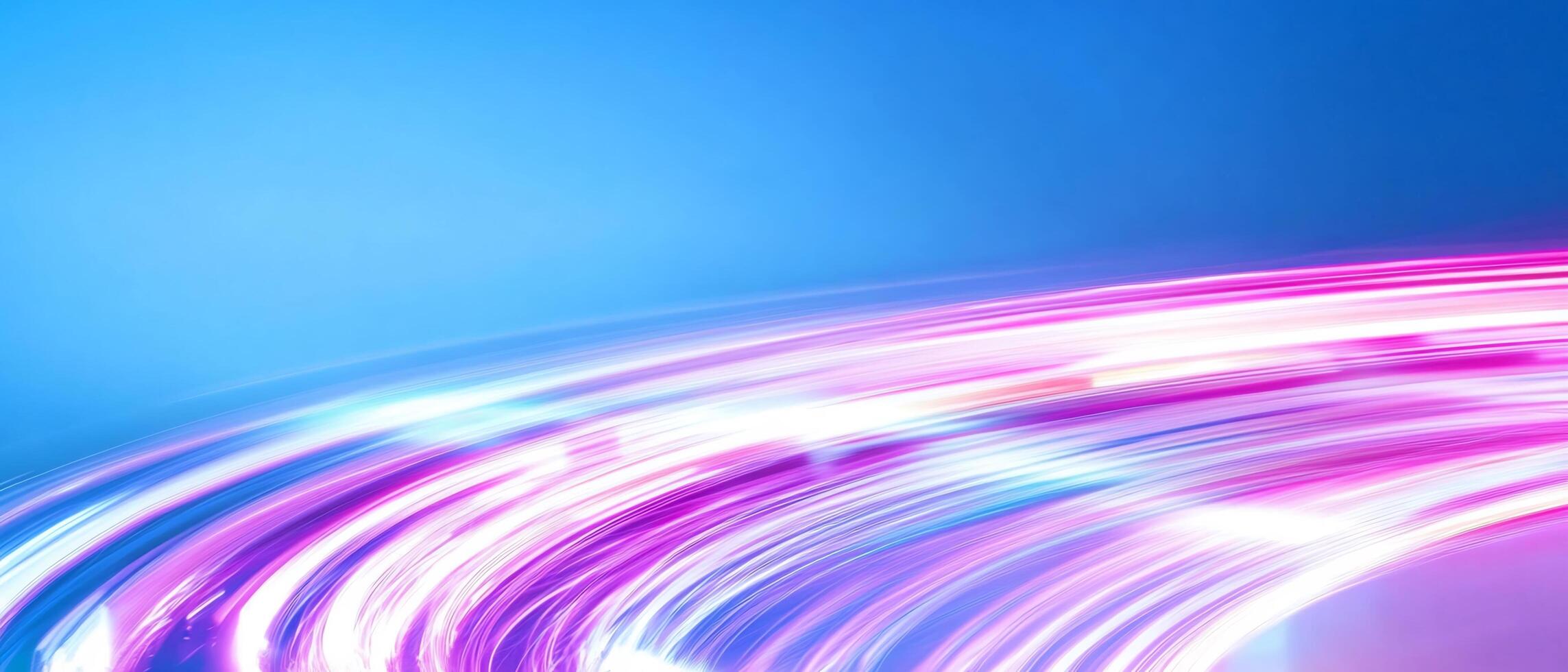 Abstract light trails, purple and blue, night, speed. Website banner photo