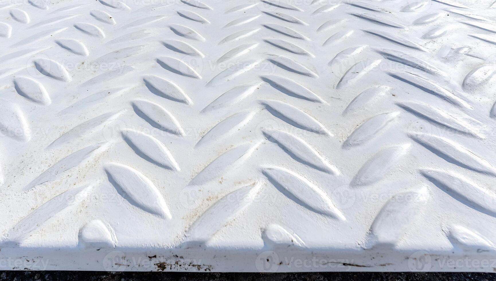 White diamond plate texture, outdoor ground. Industrial background photo