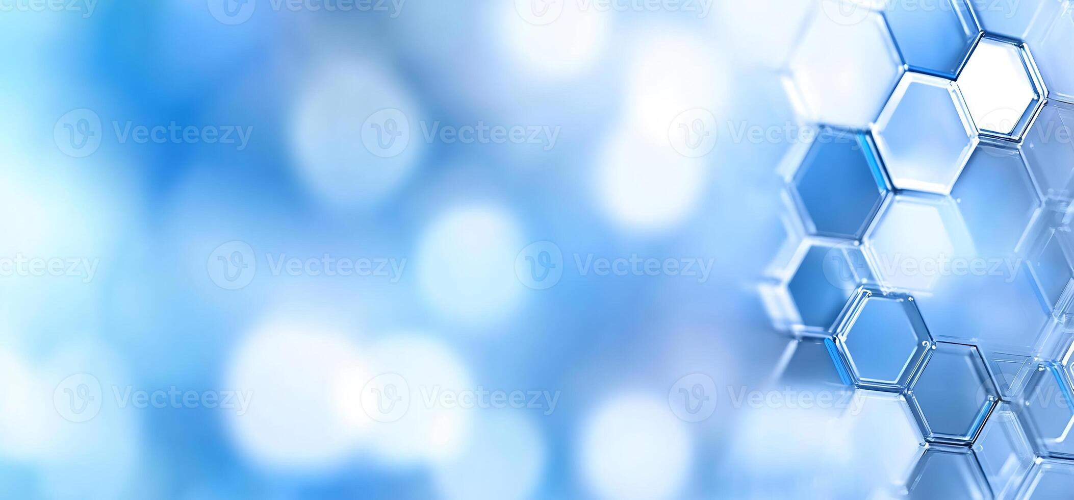 Blue background with hexagonal shapes photo