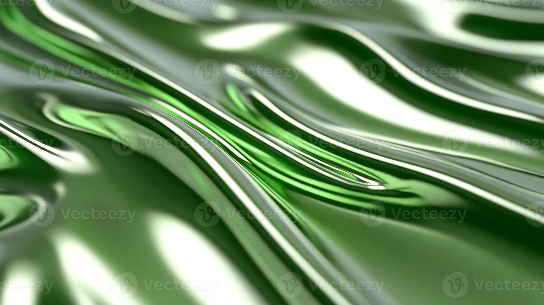 Abstract green fabric waves, flowing texture background, design element photo