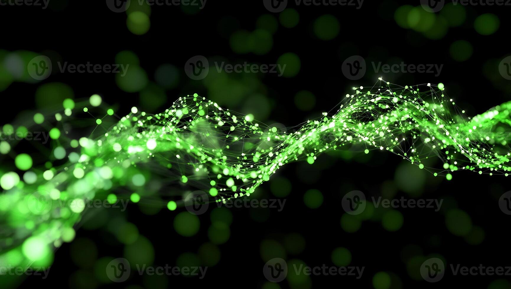 Green energy wave, abstract background, technology photo