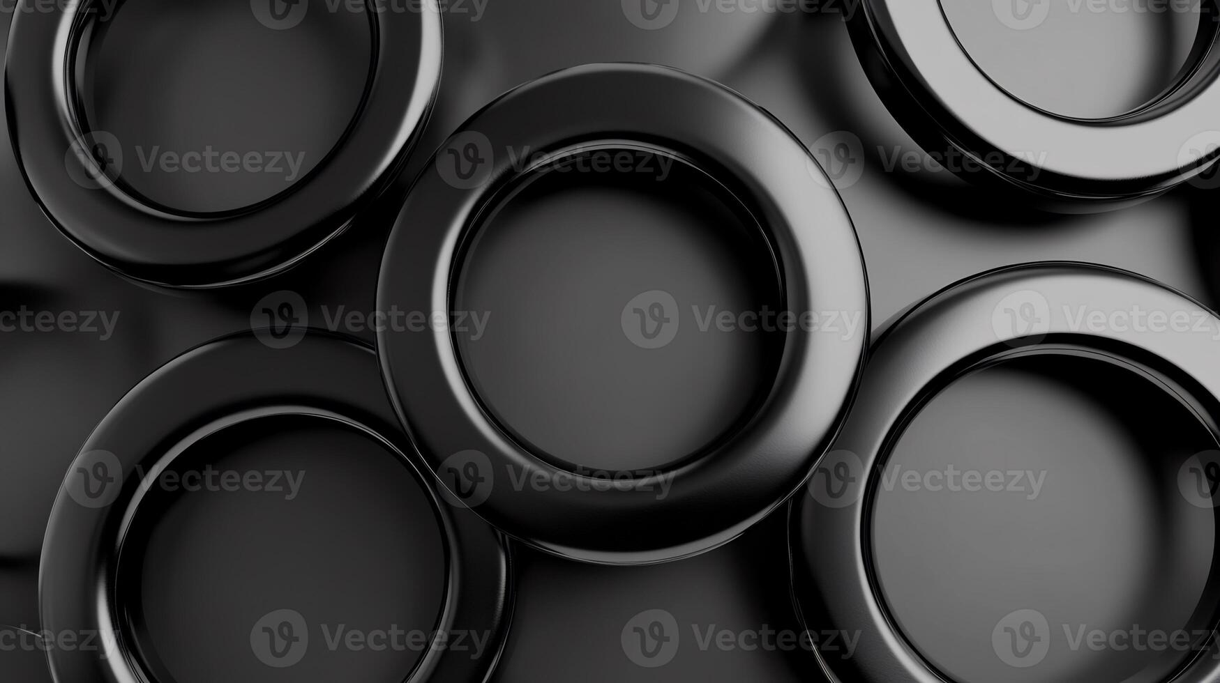 Black rings abstract background, design element photo