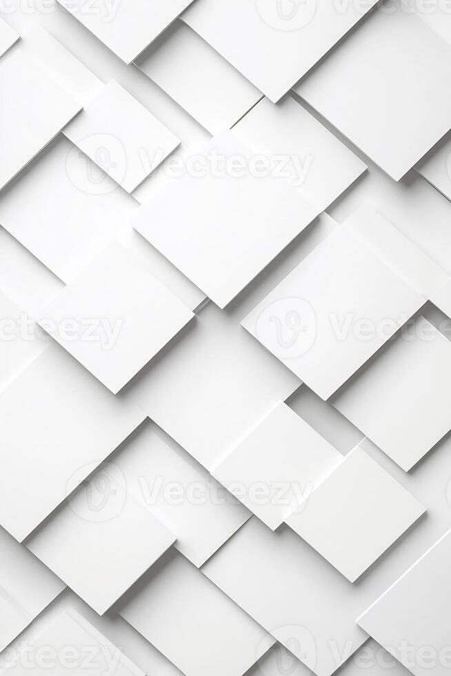 Abstract white squares, geometric pattern, modern design, background texture photo