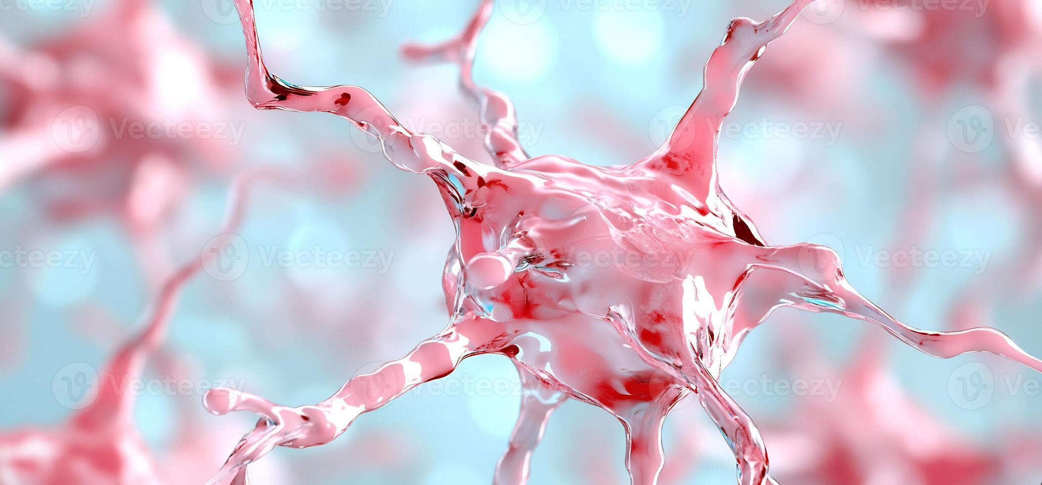 Microscopic neuron cell, detailed view, medical research photo