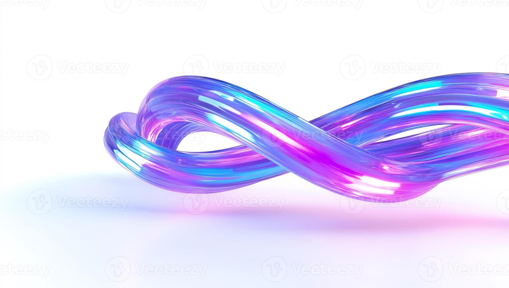 Abstract iridescent swirl, flowing design, white background, modern art, website banner photo