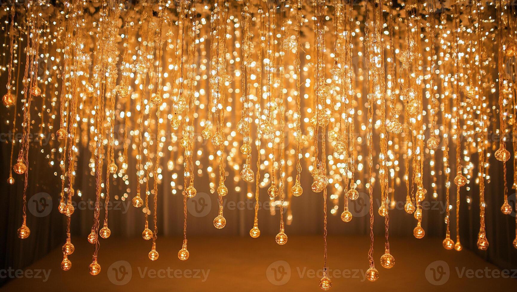 A dazzling display of hanging lights creating an enchanting atmosphere. photo