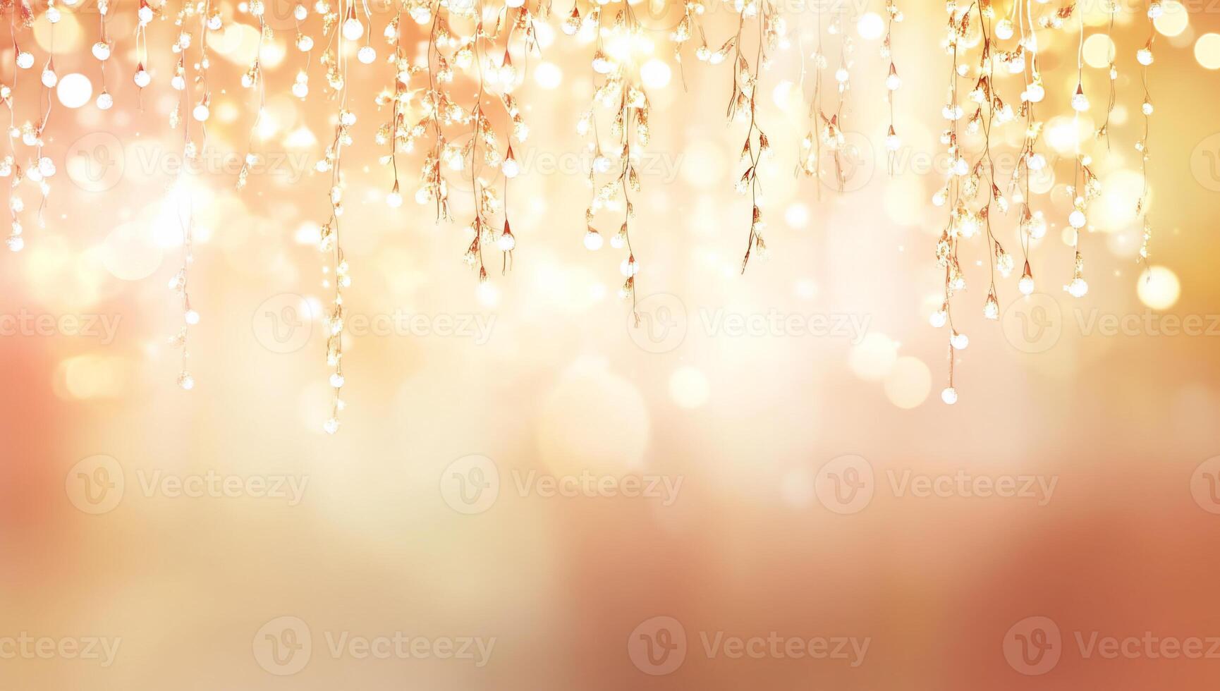 Soft, glowing lights create a dreamy, festive atmosphere. photo