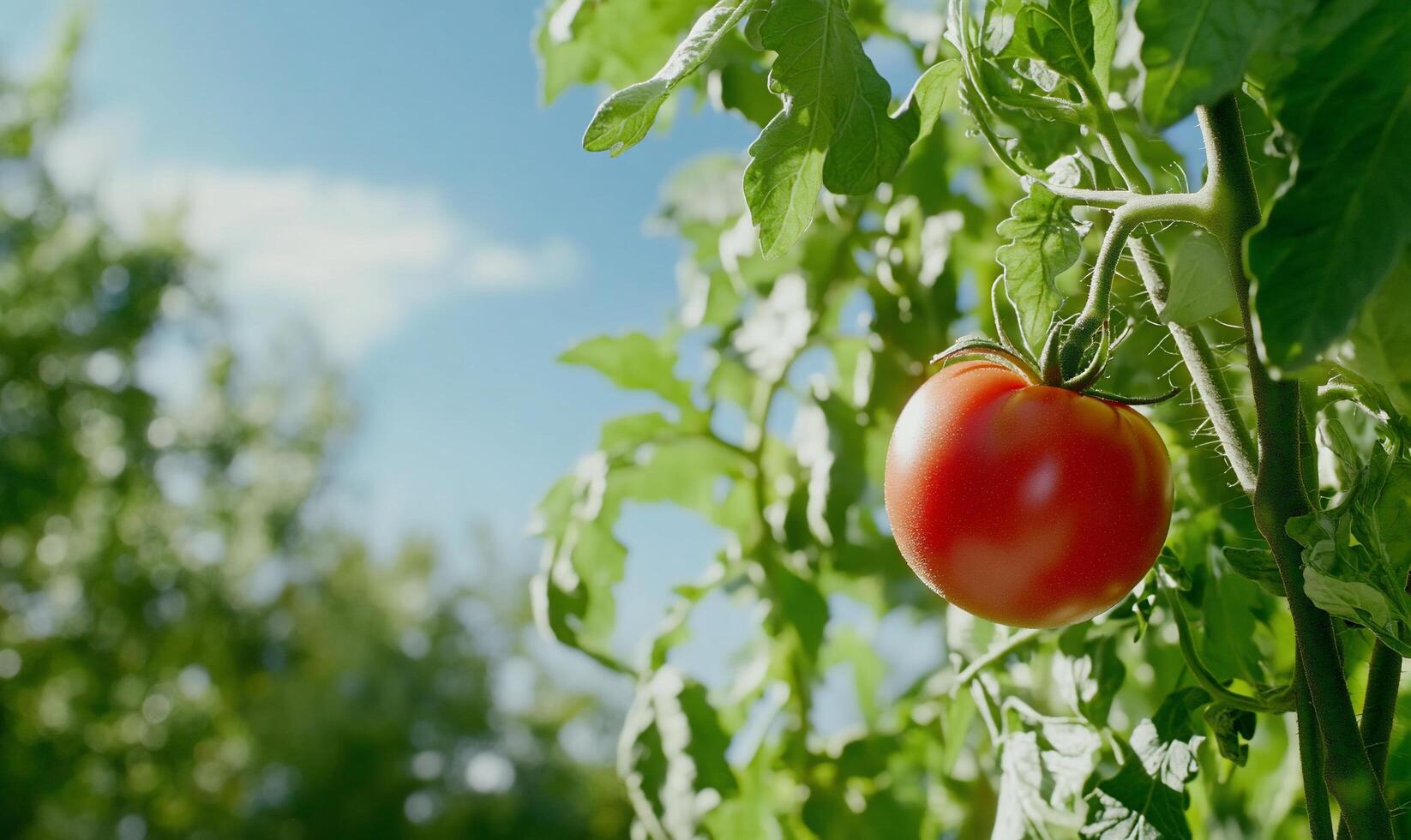 Tomato on the vine photo