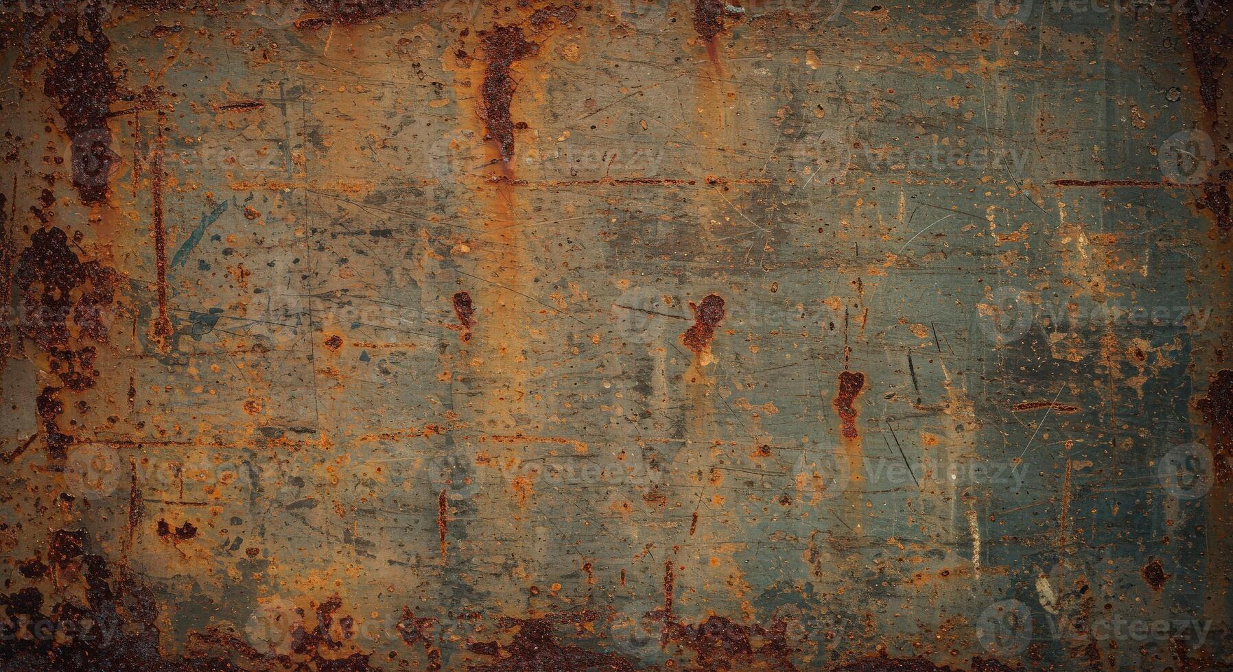 Rusty metal background with paint and rust photo