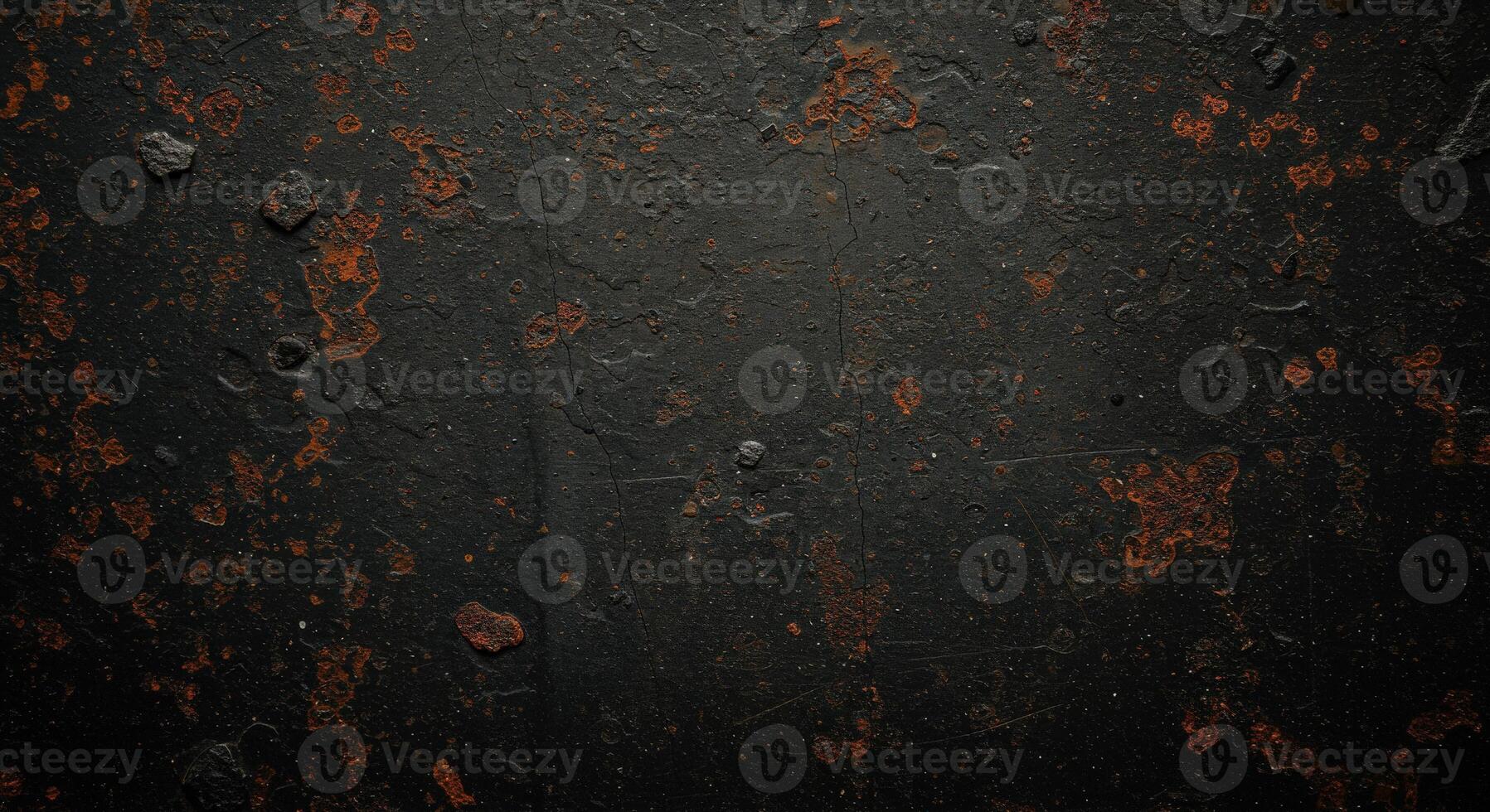 A black and rusty metal surface with rust spots photo