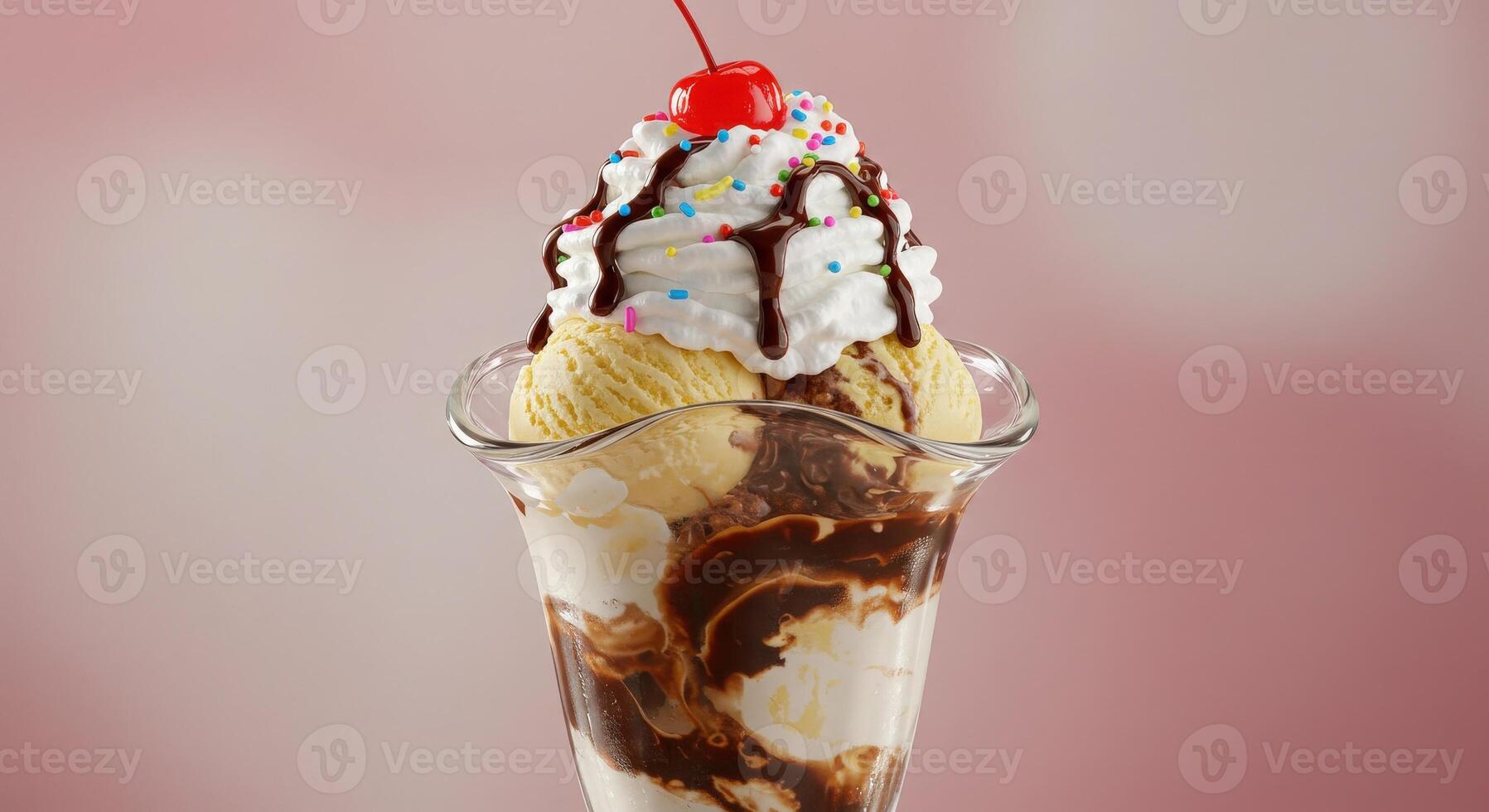 A glass with a sundae in it photo