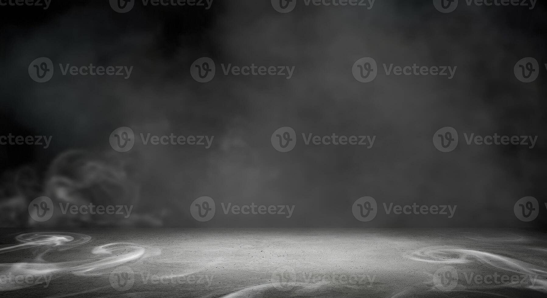 An empty room with smoke coming out of the walls photo
