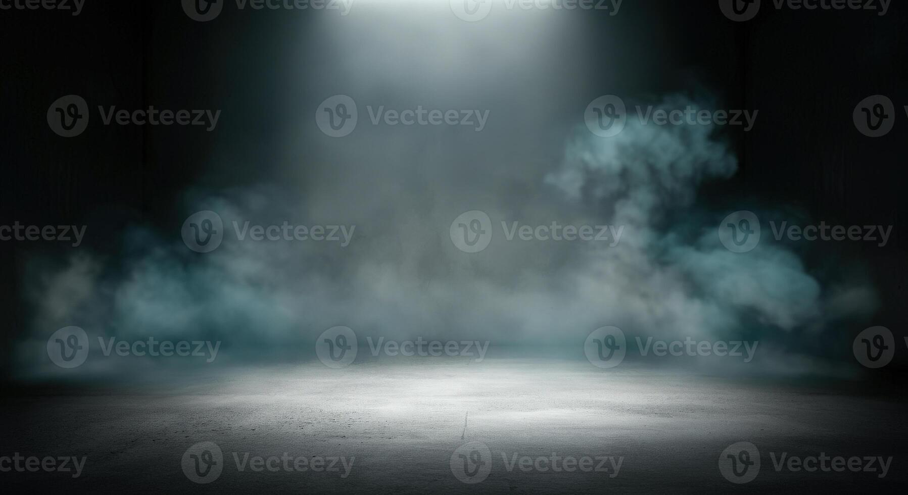 An empty room with smoke coming out of the floor photo