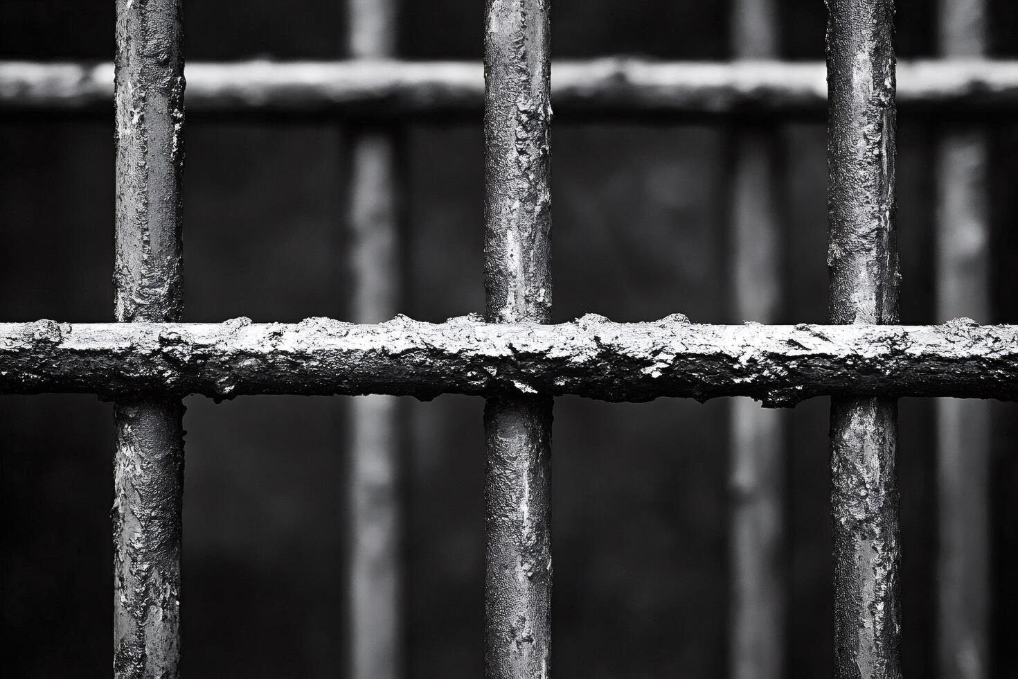 Rusty prison bars representing loss of freedom and imprisonment photo