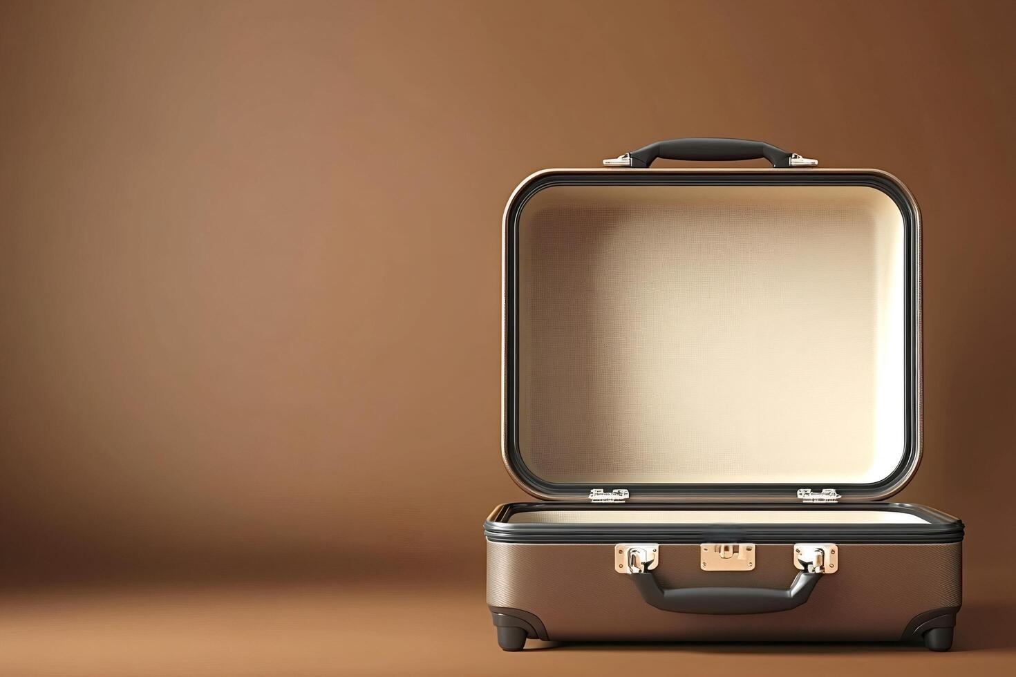 Open suitcase invites to exciting adventures and travel experiences photo
