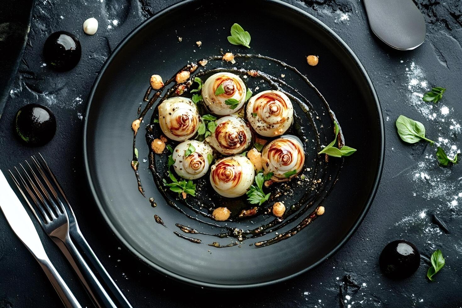 Glazed onions with herbs and spices creating a delicious culinary masterpiece photo