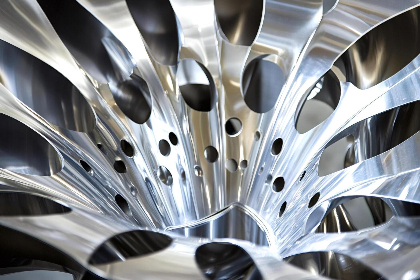 Polished metal structure creating a futuristic and technological design photo