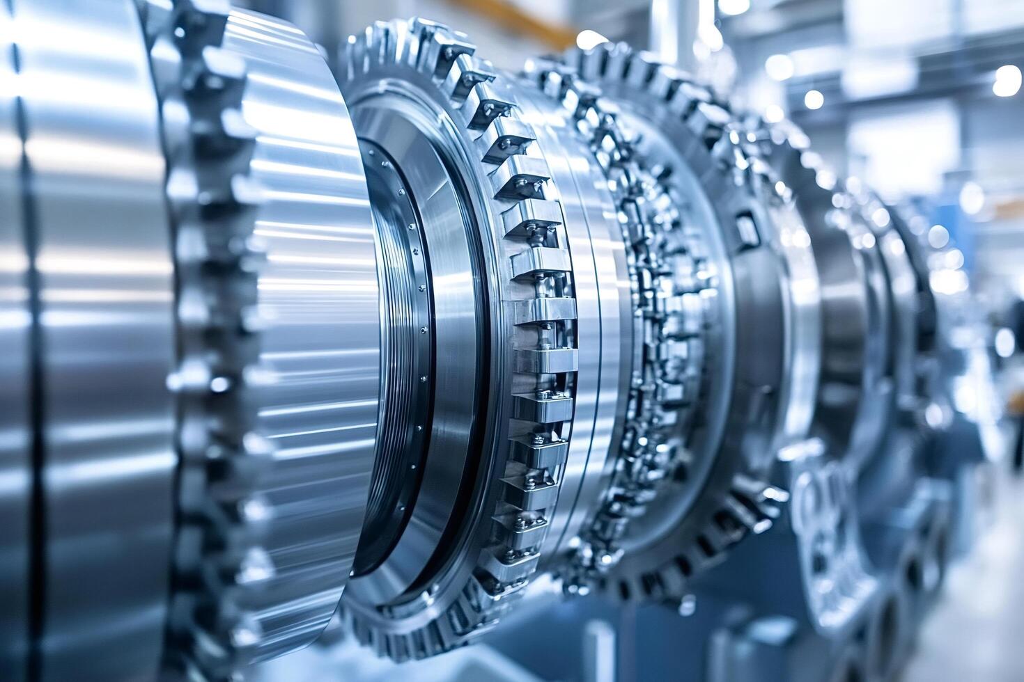 Close-up of industrial gears showing complex machinery in motion photo
