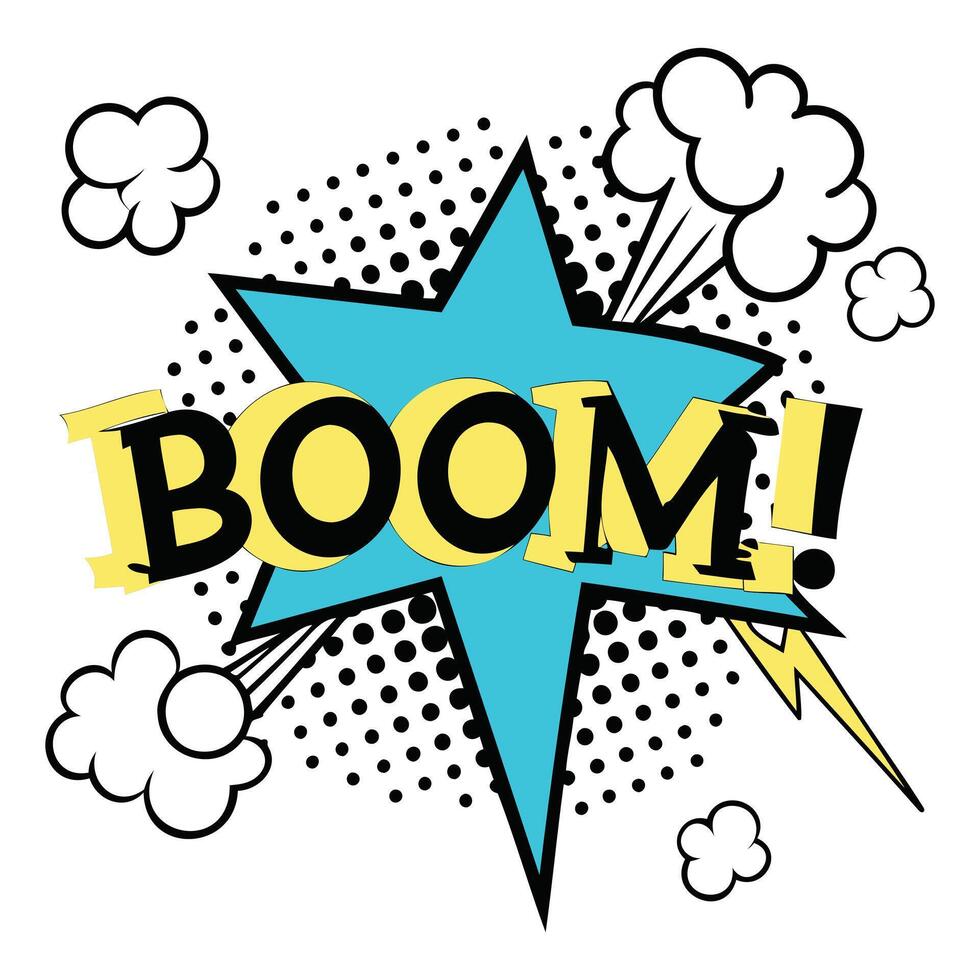Explosive BOOM Sticker Design vector