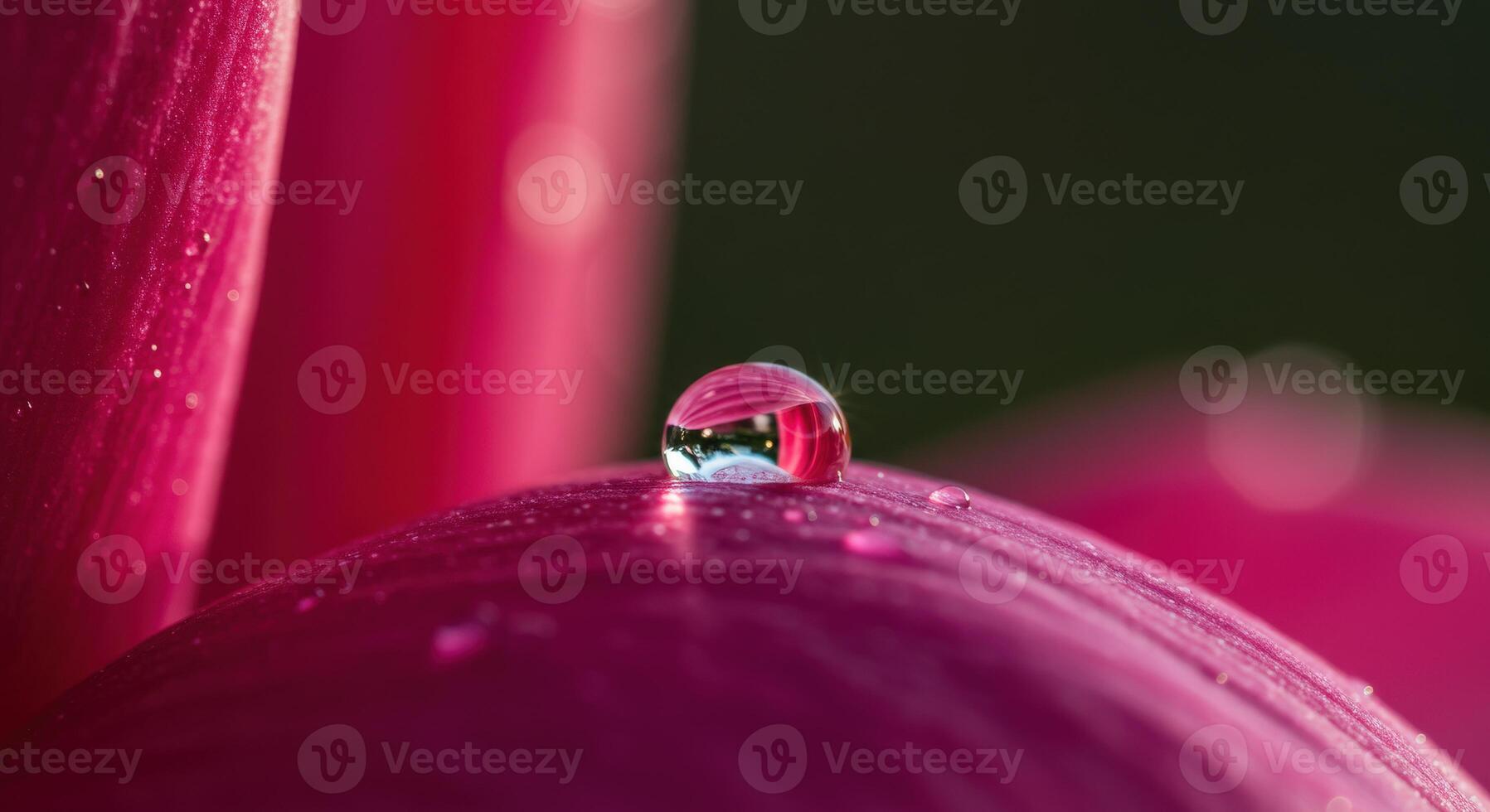 A drop of water on a pink flower photo