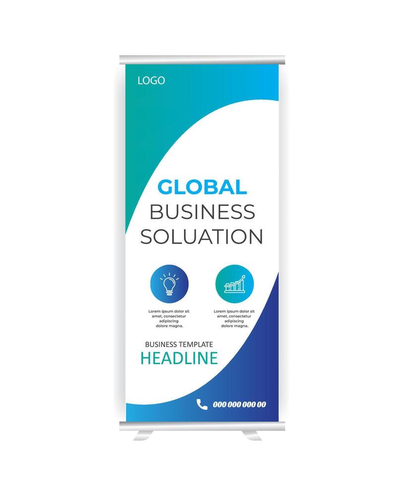 Modern and Roll Up Banner Design vector