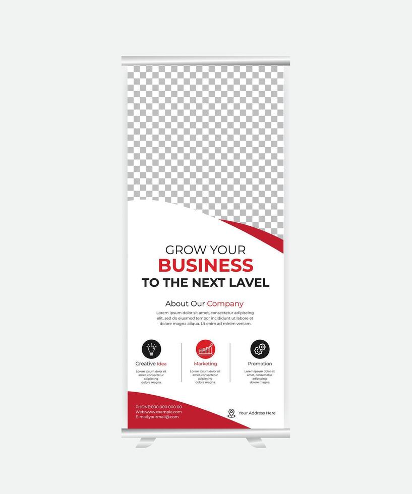 Business agency roll up banner design template. vector