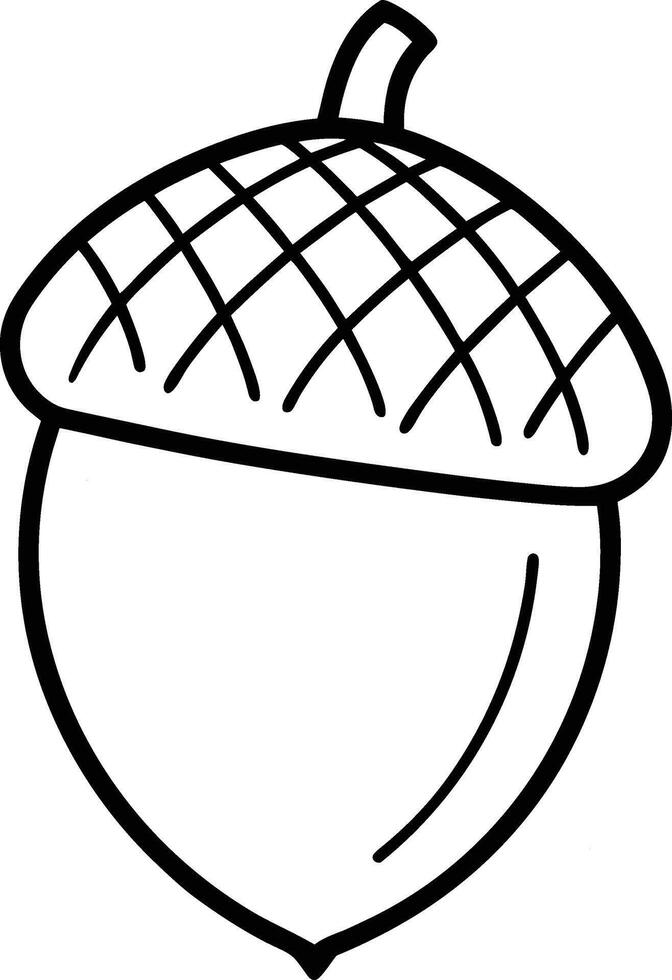 An Acorn Outline - Simple Oak Nut Illustration vector