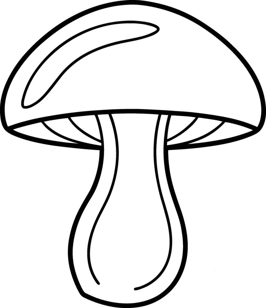 Minimalist Mushroom Outline Illustration for Coloring and Design vector