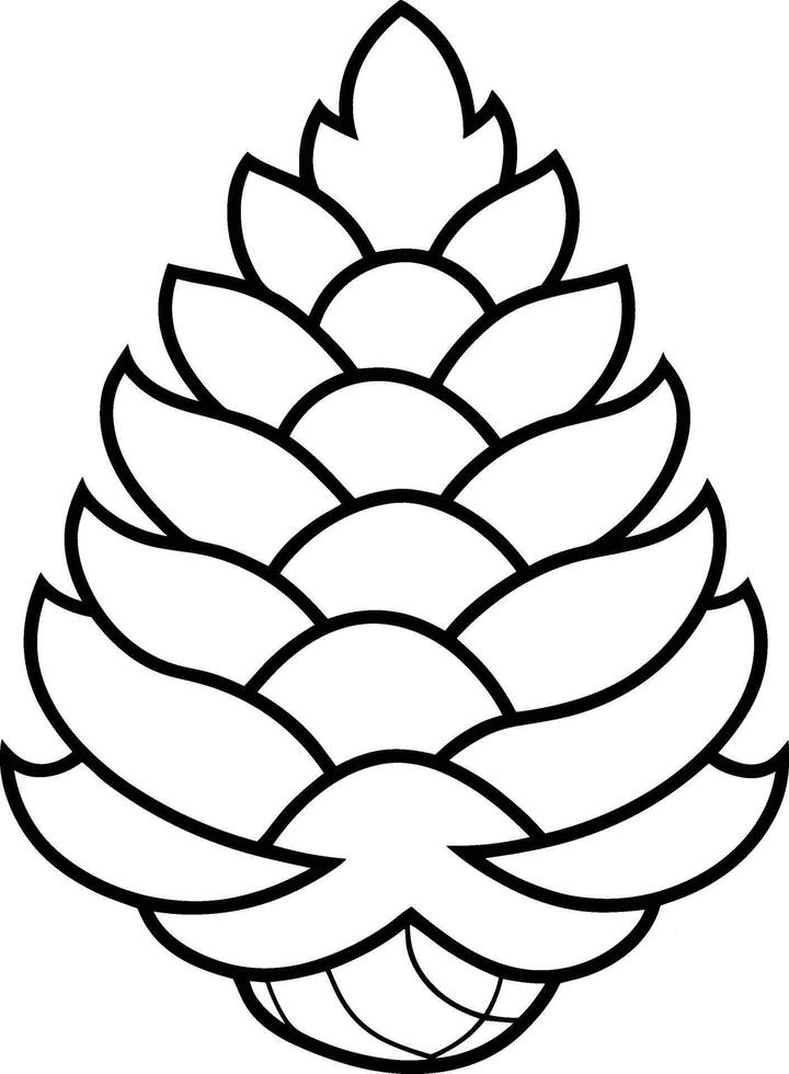 Hand-Drawn Pine Cone Line Art Illustration - Elegant Nature-Inspired Botanical Design vector