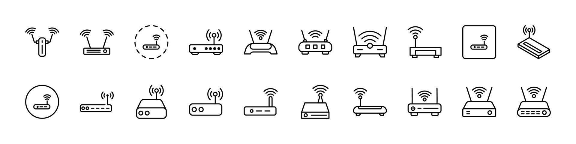 Wi Fi Router Related Line Icons for Web Sites, Books, Cards, Apps. Editable Stroke. Perfect for Web Sites, Books, Cards, Apps vector
