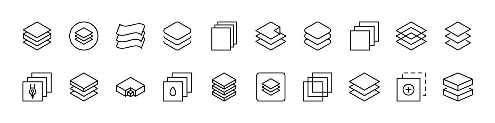 Folder Line Icon Bundle. Minimalistic Linear Pictogram for Web and Graphic Design, Apps, Banners, Social Network and Cards vector